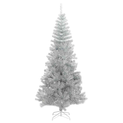 Julgran med 300 LED-lampor med stativ Silver 240 cm PET