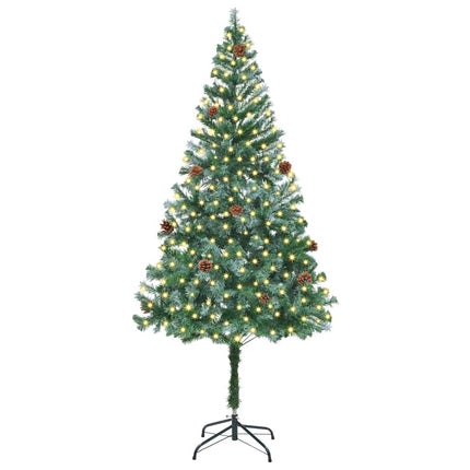 Konstgjord julgran med 300 LED-lampor Grön 180 cm PVC och Stål