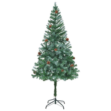 Konstgjord julgran med 300 LED-lampor Grön 180 cm PVC och Stål