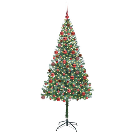 Konstgjord julgran med 300 LED-lampor Grön 180 cm PVC och Stål
