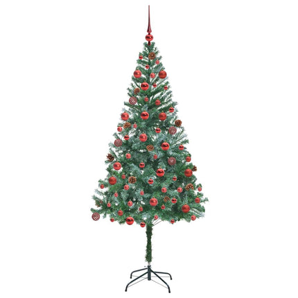 Konstgjord julgran med 300 LED-lampor Grön 180 cm PVC och Stål