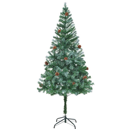 Konstgjord julgran med 300 LED-lampor Grön 180 cm PVC och Stål