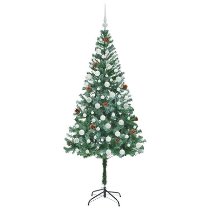 Konstgjord julgran med 300 LED-lampor Grön 180 cm PVC och Stål