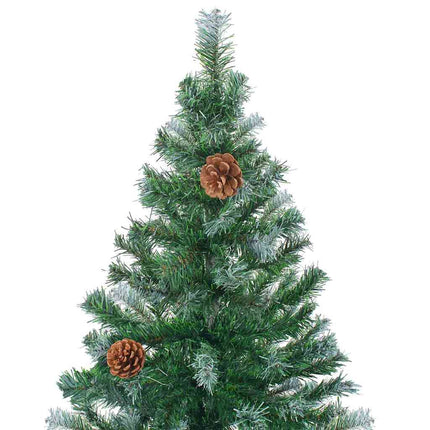 Konstgjord julgran med 300 LED-lampor Grön 210 cm PVC och Stål