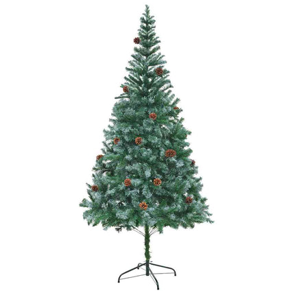 Konstgjord julgran med 300 LED-lampor Grön 210 cm PVC och Stål