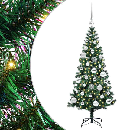 Konstgjord Förbelyst Julgran Grön 120 cm PVC och metall