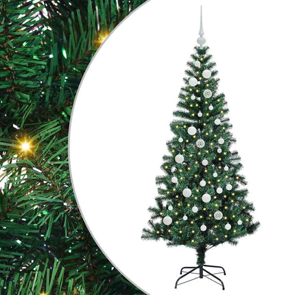 Konstgjord Förbelyst Julgran Grön 150 cm PVC och metall