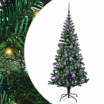 Konstgjord Förbelyst Julgran Grön 150 cm PVC och metall