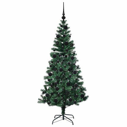 Konstgjord Förbelyst Julgran Grön 180 cm PVC och metall