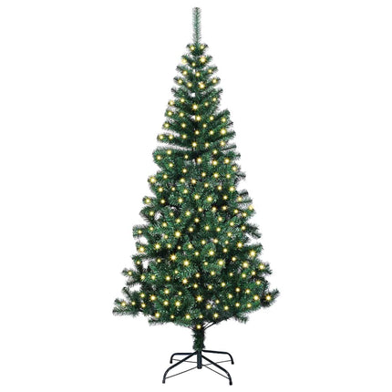 Konstgjord Förbelyst Julgran Grön 210 cm PVC och metall