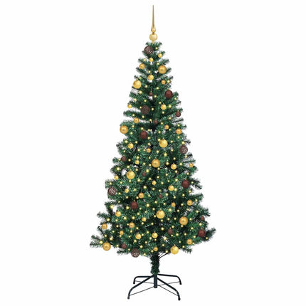 Konstgjord Förbelyst Julgran Grön 210 cm PVC och metall