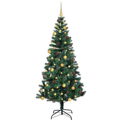 Konstgjord Förbelyst Julgran Grön 210 cm PVC och metall