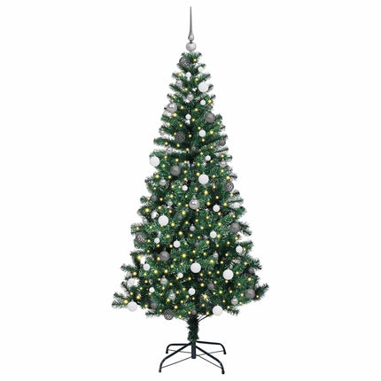 Konstgjord Förbelyst Julgran Grön 210 cm PVC och metall