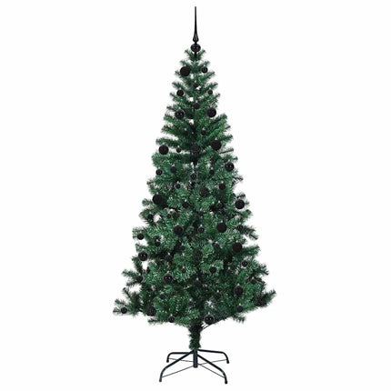 Konstgjord Förbelyst Julgran Grön 210 cm PVC och metall