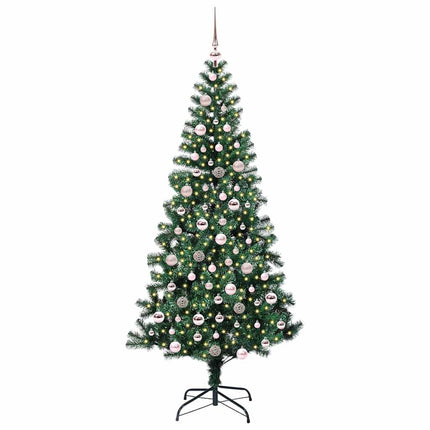 Konstgjord Förbelyst Julgran Grön 210 cm PVC och metall