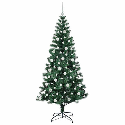 Konstgjord Förbelyst Julgran Grön 210 cm PVC och metall