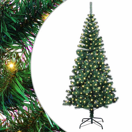 Konstgjord Förbelyst Julgran Grön 240 cm PVC och metall