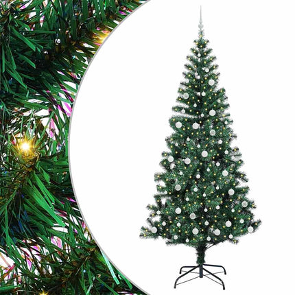 Konstgjord Förbelyst Julgran Grön 240 cm PVC och metall