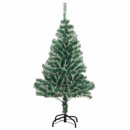 Konstgjord Julgran Snöflockad med LED Ljus Grön och Vit 120 cm