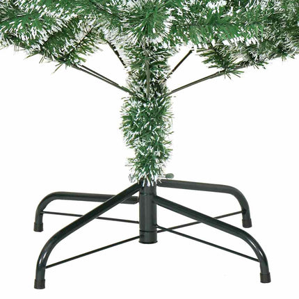 Konstgjord Julgran Snöflockad med LED Ljus Grön och Vit 150 cm