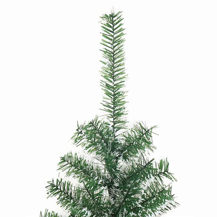 Konstgjord Julgran Snöflockad med LED Ljus Grön och Vit 150 cm