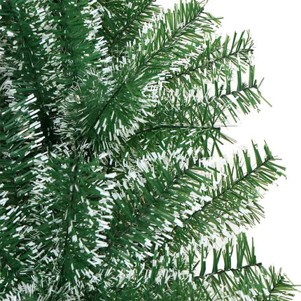 Konstgjord Julgran Snöflockad med LED Ljus Grön och Vit 210 cm