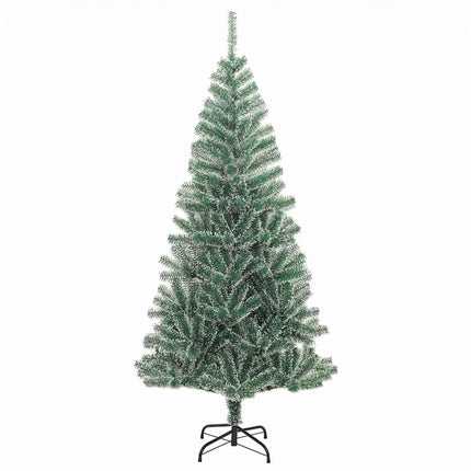 Konstgjord Julgran Snöflockad med LED Ljus Grön och Vit 240 cm
