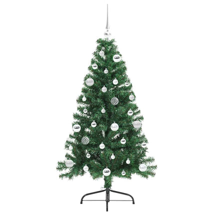 Konstgjord Förbelyst Julgran med 150 LED-lampor Grön 150 cm PVC