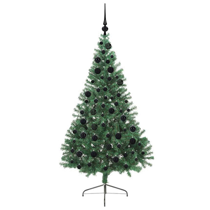 Konstgjord Förbelyst Julgran med 300 LED-lampor Grön 180 cm PVC