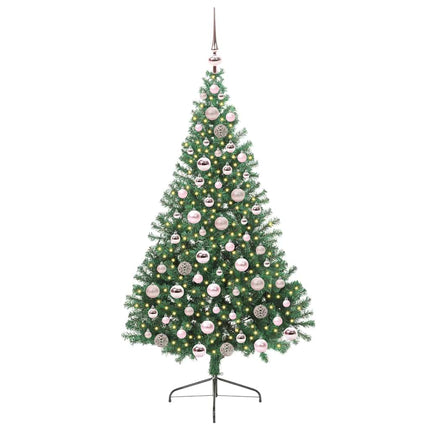 Konstgjord Förbelyst Julgran med 300 LED-lampor Grön 180 cm PVC