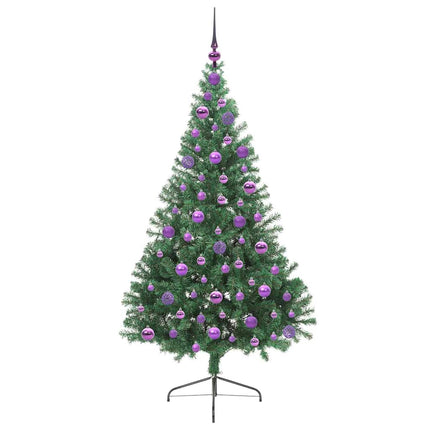 Konstgjord Förbelyst Julgran med 300 LED-lampor Grön 180 cm PVC