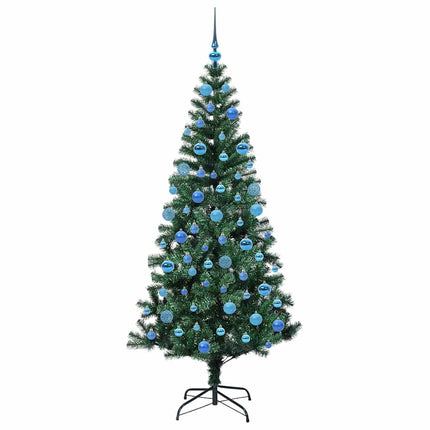 Konstgjord Förbelyst Julgran med 300 LED-lampor Grön 180 cm PVC
