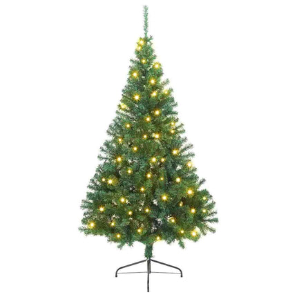 Konstgjord Förbelyst Julgran med 300 LED-lampor Grön 210 cm PVC