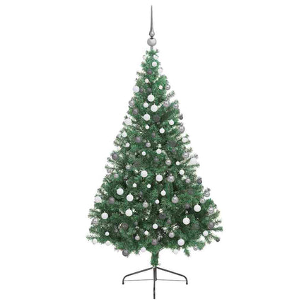 Konstgjord Förbelyst Julgran med 300 LED-lampor Grön 210 cm PVC