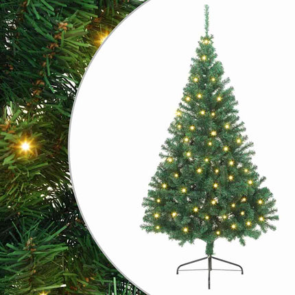 Konstgjord Förbelyst Julgran med 300 LED-lampor Grön 240 cm PVC