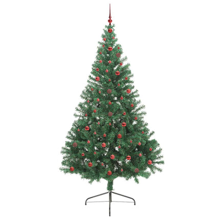 Konstgjord Förbelyst Julgran med 300 LED-lampor Grön 240 cm PVC