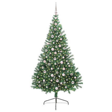 Konstgjord Förbelyst Julgran med 300 LED-lampor Grön 240 cm PVC