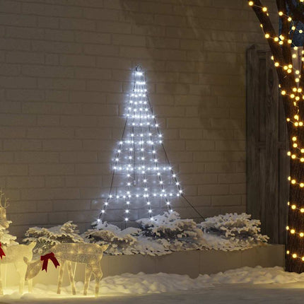 LED Julgran med markspikar med jordspikar Kallvit 182 cm Metall