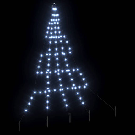 LED Julgran med markspikar med jordspikar Kallvit 182 cm Metall