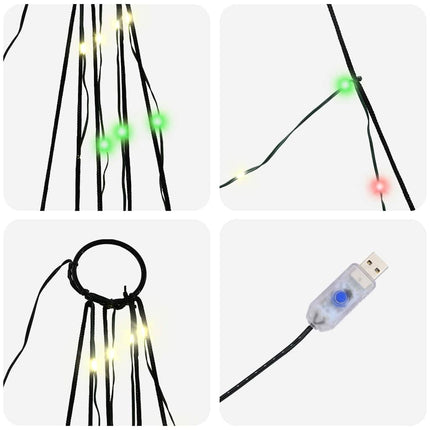 LED Julgran med markspikar Flerfärgsdesign 182 cm Metall
