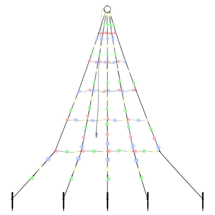 LED Julgran med markspikar Flerfärgsdesign 182 cm Metall
