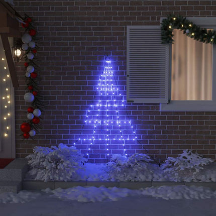 LED Julgran med markspikar med 112 LED-lampor Blå 182 cm Metall