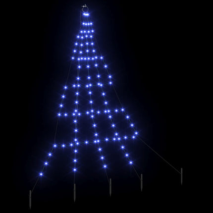 LED Julgran med markspikar med 112 LED-lampor Blå 182 cm Metall
