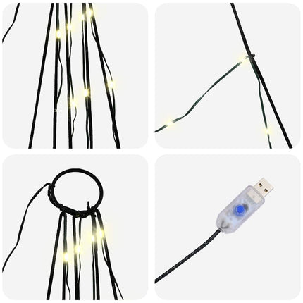 LED Julgran med markspikar med jordspikar Varmvit 306 cm Metall