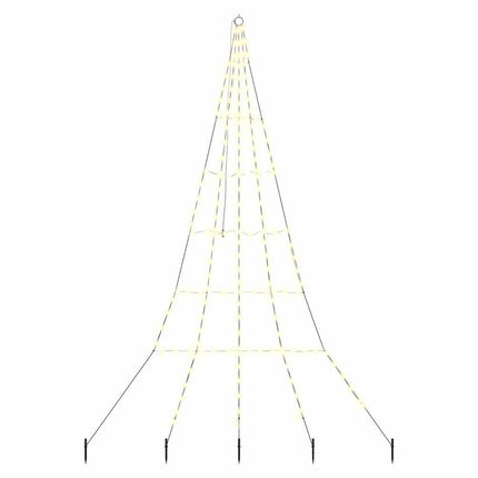 LED Julgran med markspikar med jordspikar Varmvit 306 cm Metall