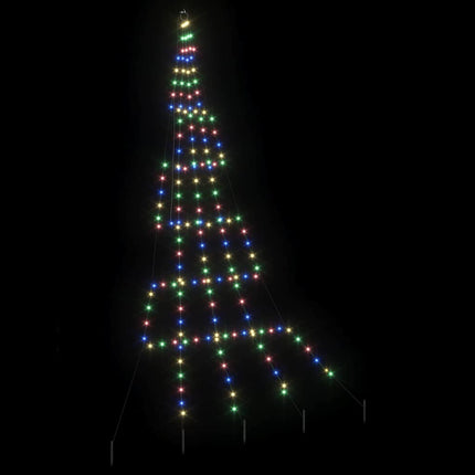 LED Julgran med markspikar Flerfärgsdesign 306 cm Metall
