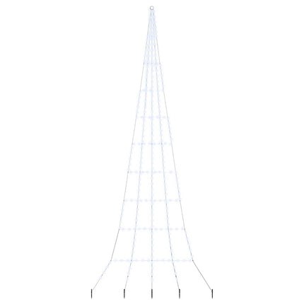LED Julgran med markspikar med jordspikar Kallvit 511 cm Metall
