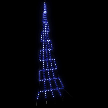 LED Julgran med markspikar med 276 LED-lampor Blå 511 cm Metall