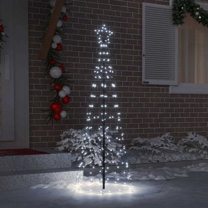 LED Julgran med markspikar med jordspikar Kallvit 250 cm Järn