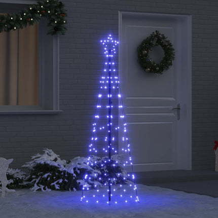 LED Julgran med markspikar med 390 LED-lampor Blå 250 cm Järn